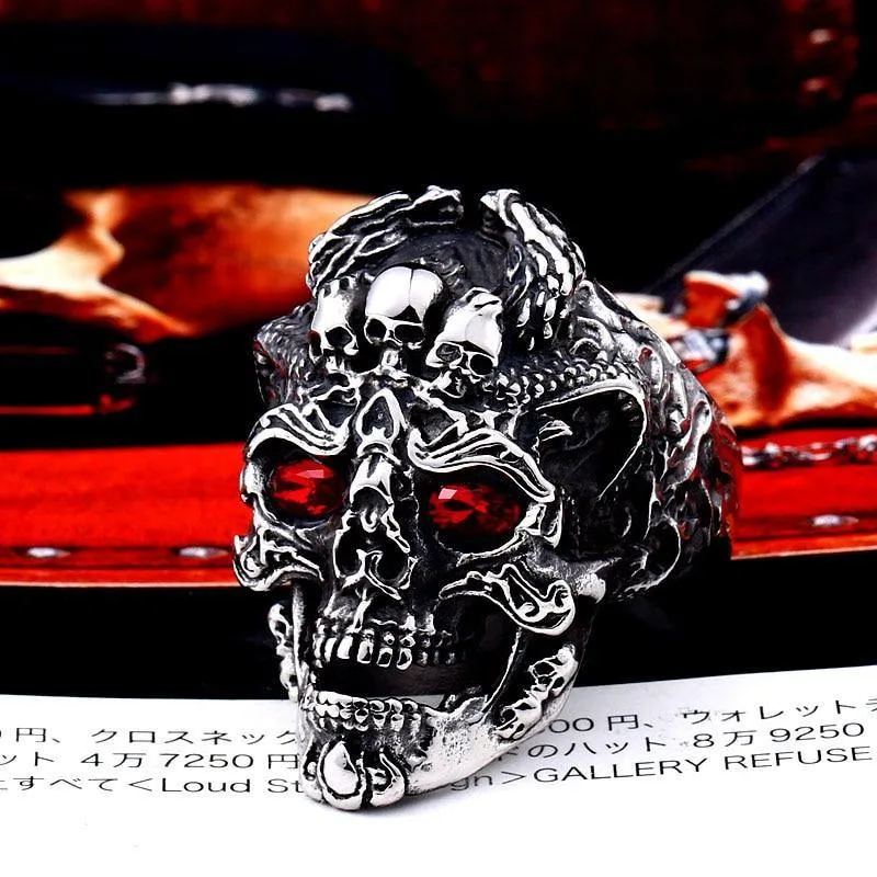 Dragon Skull Gem Ring