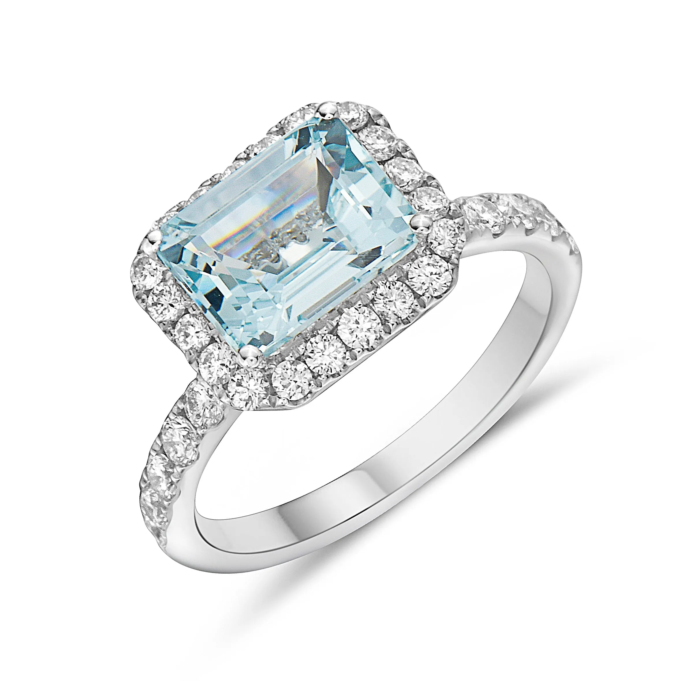 Emerald Cut Aquamarine Ring