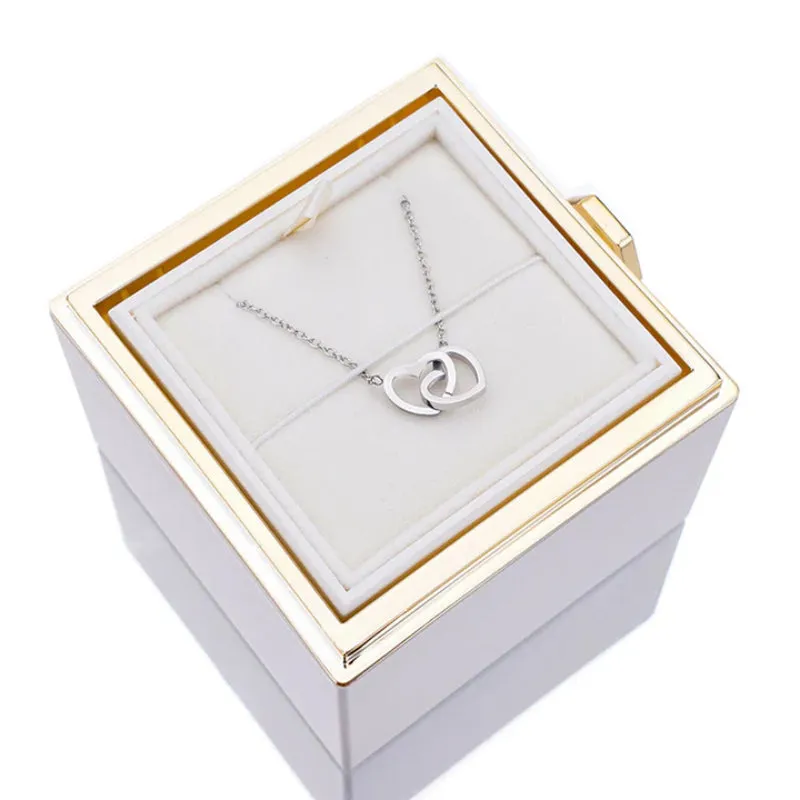 Eternal Rose Box With Custom Engraved Necklaces