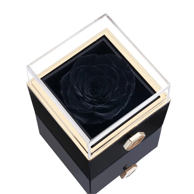 Eternal Rose Box With Custom Engraved Necklaces