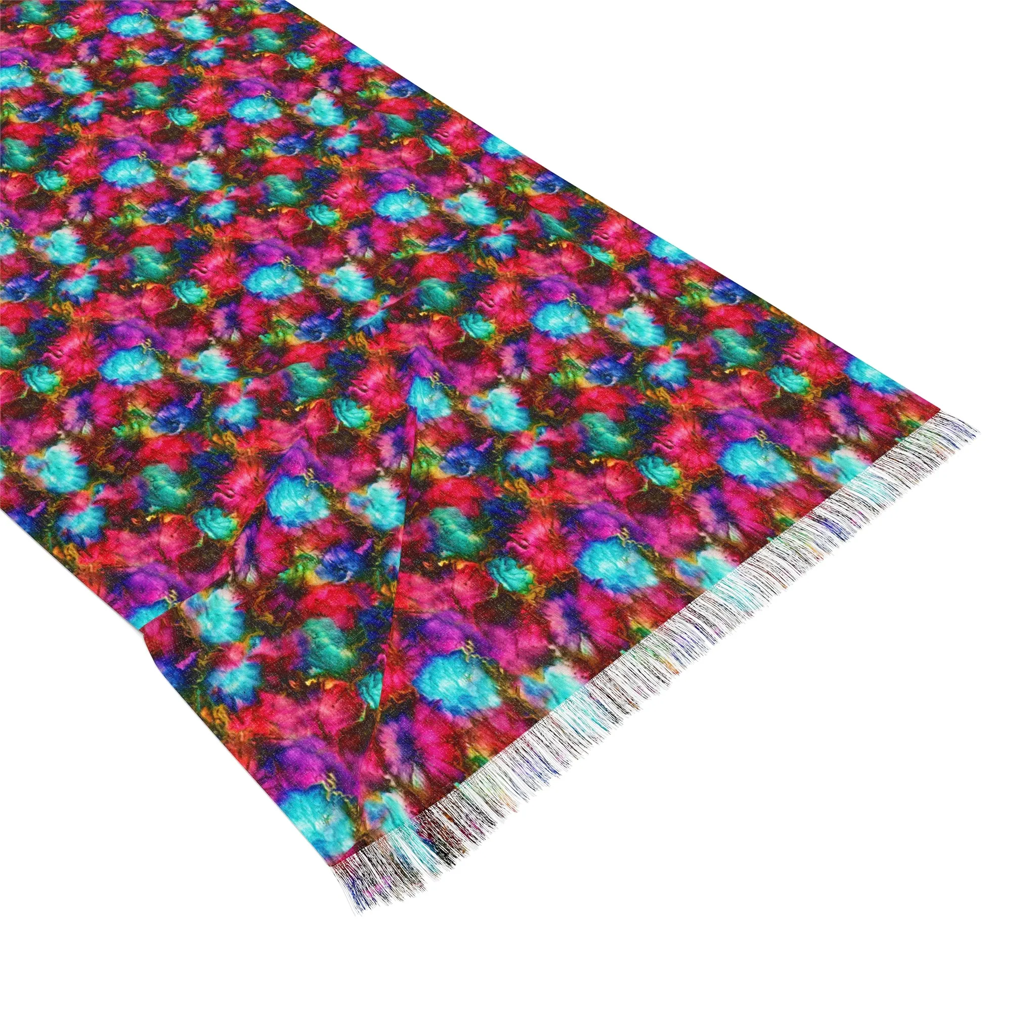 Fringe Scarf - Grateful Flower Print