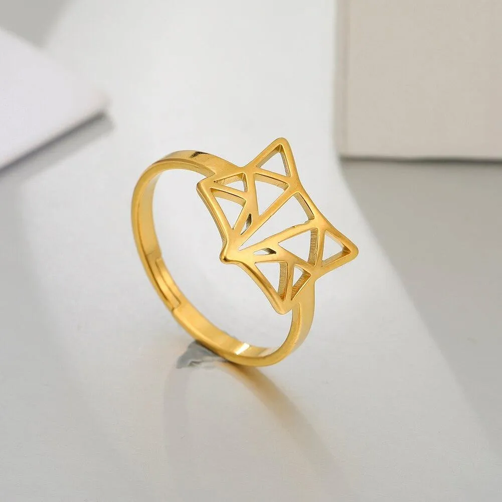 Geometric Fox Ring & Necklace