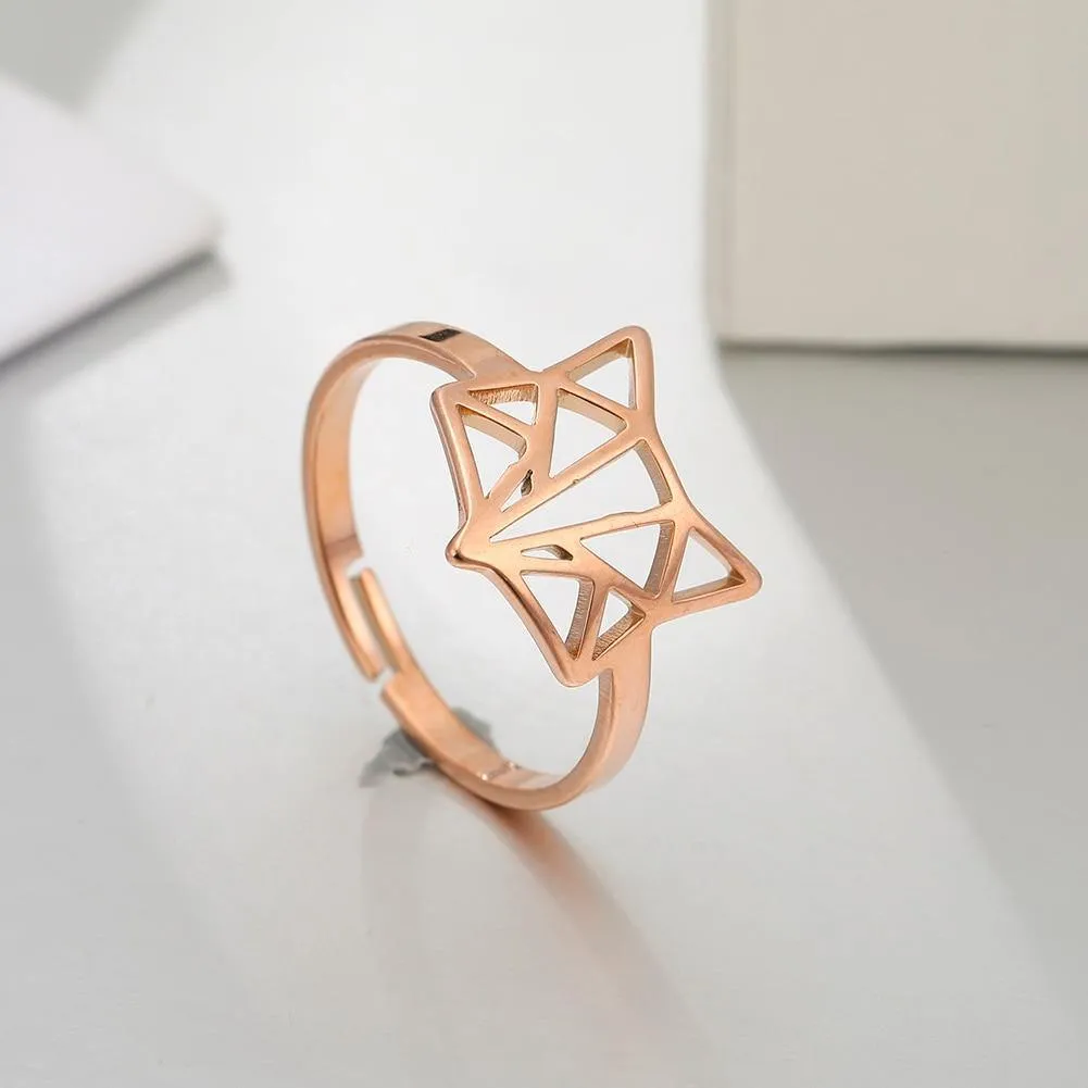 Geometric Fox Ring & Necklace