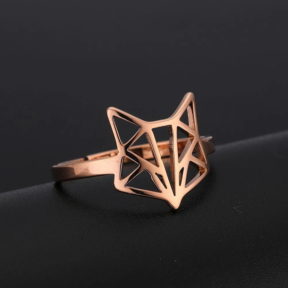 Geometric Fox Ring & Necklace