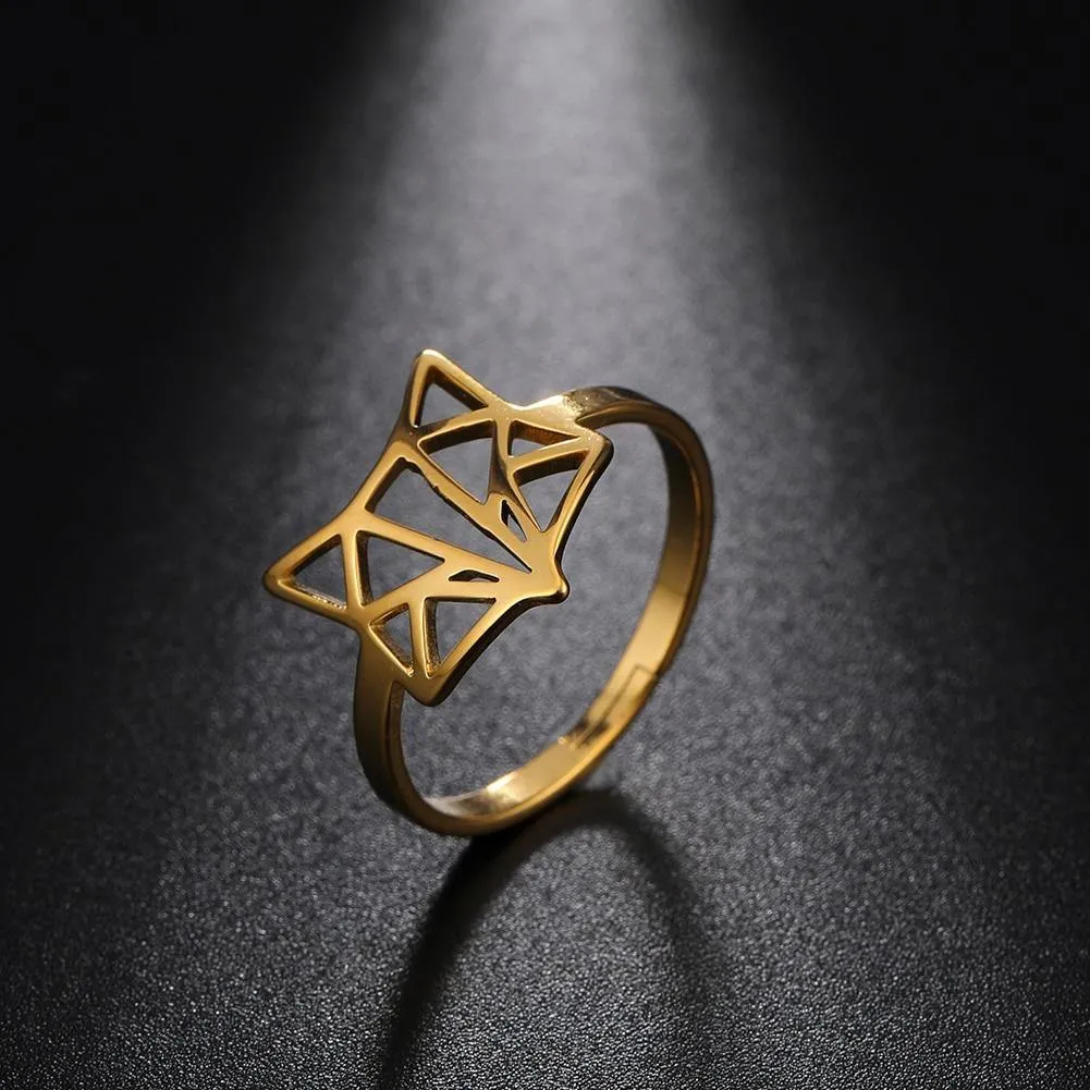 Geometric Fox Ring & Necklace