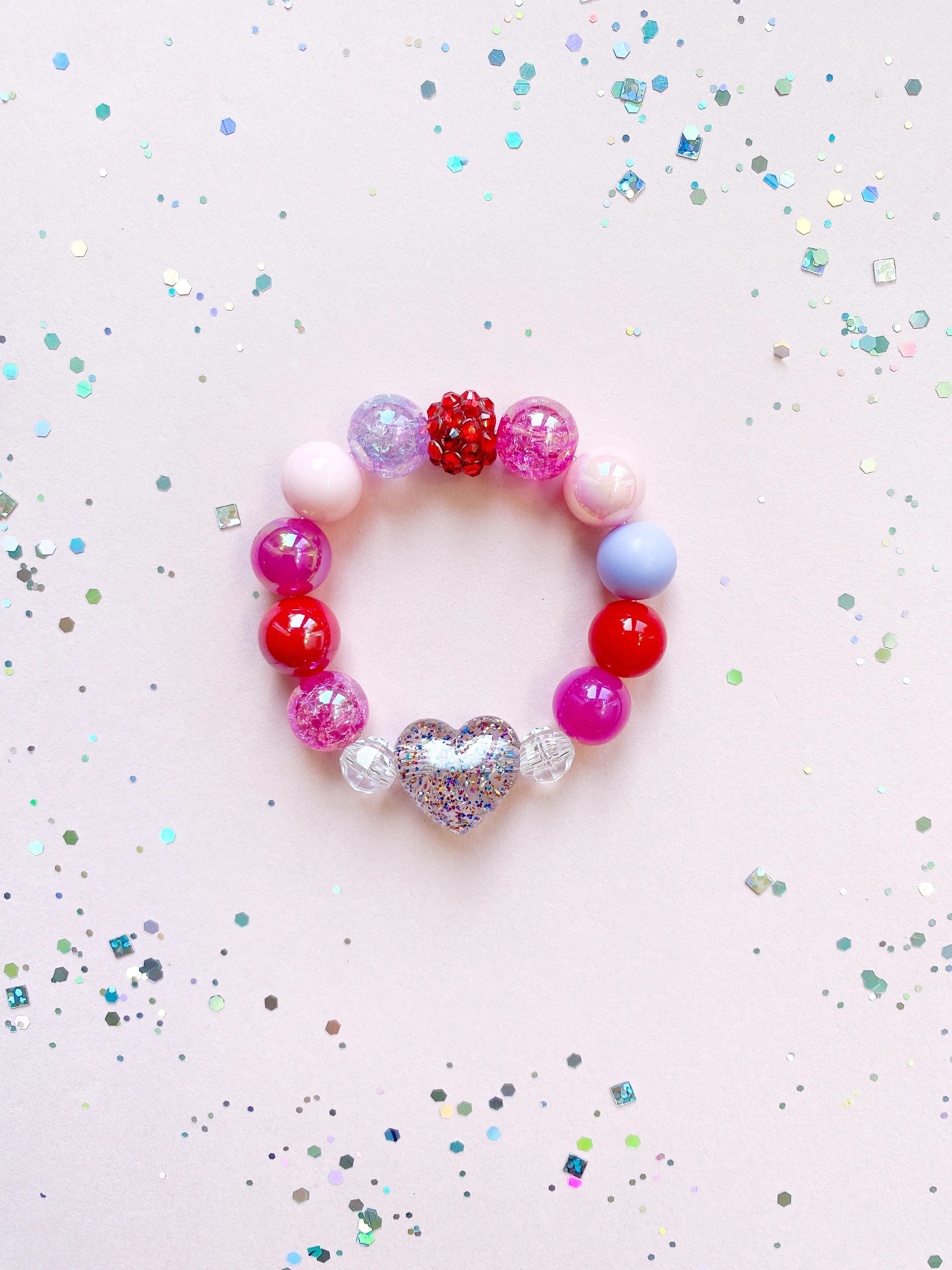 Glitter Heart Bracelet