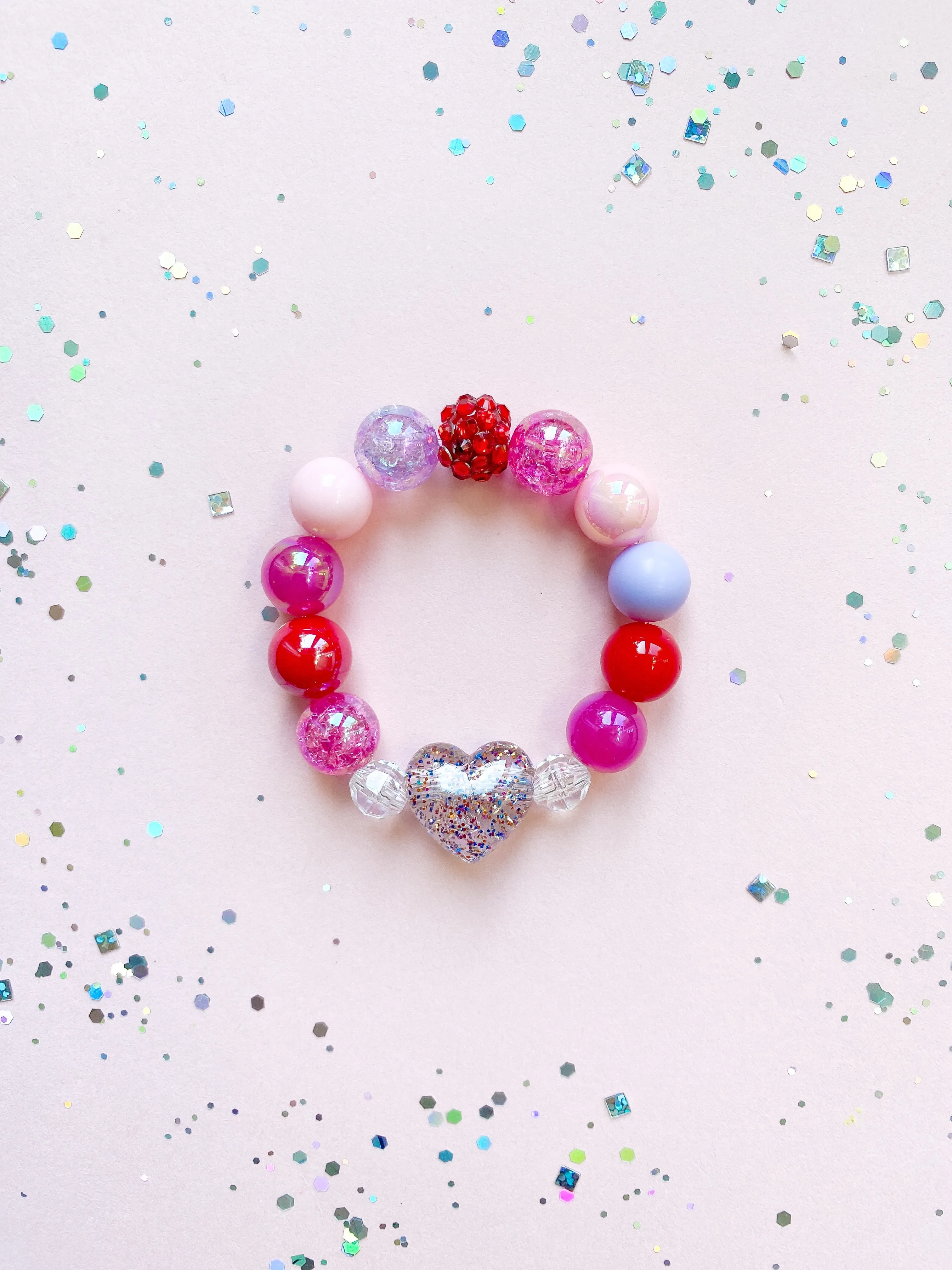 Glitter Heart Bracelet