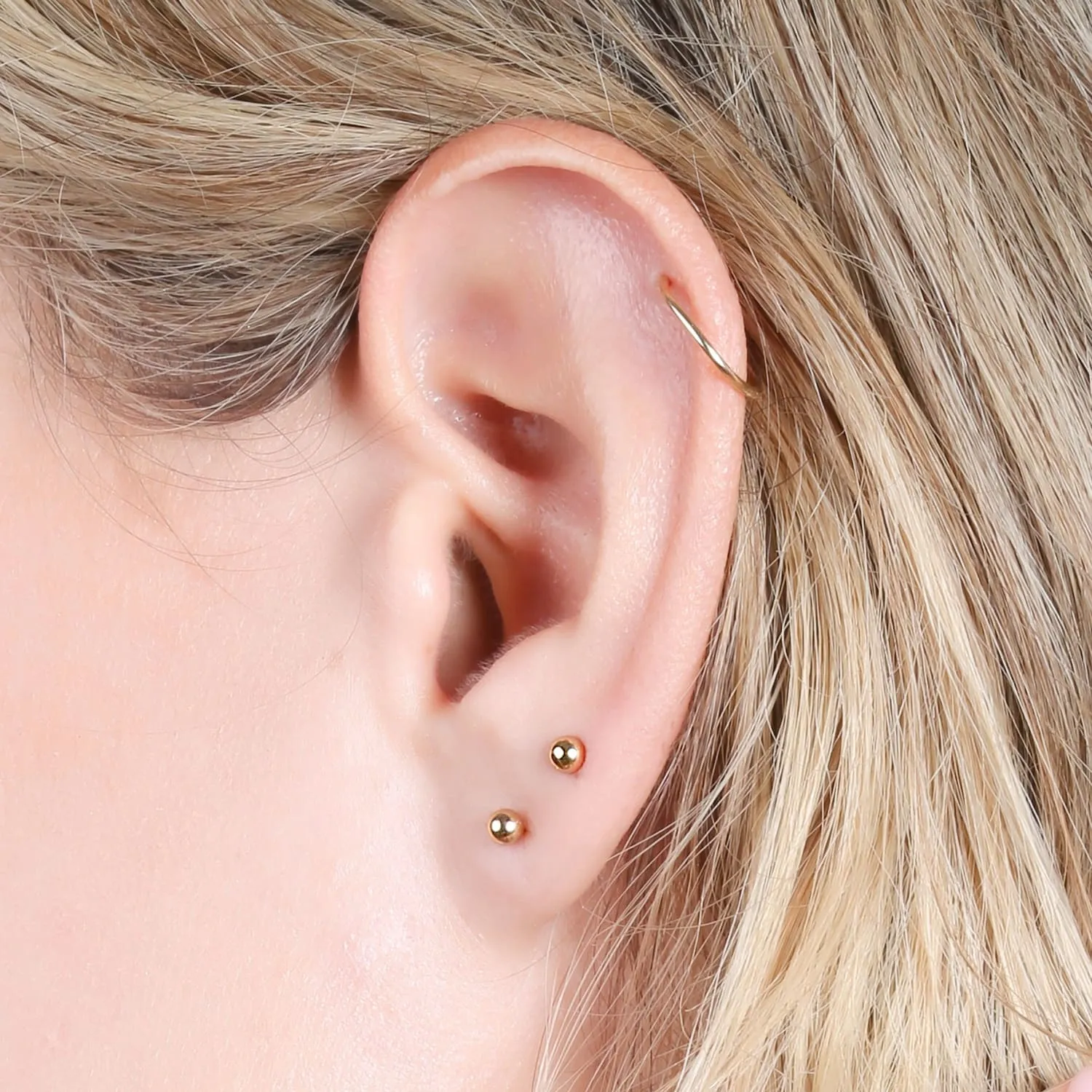 Gold Filled Dainty Ball Stud Earrings