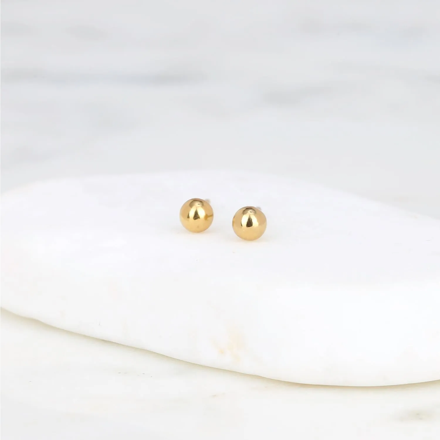 Gold Filled Dainty Ball Stud Earrings