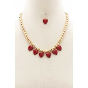 Heart Ball Bead Necklace