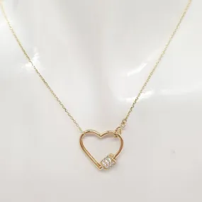 Heart Carabiner Center Necklace 18K Gold