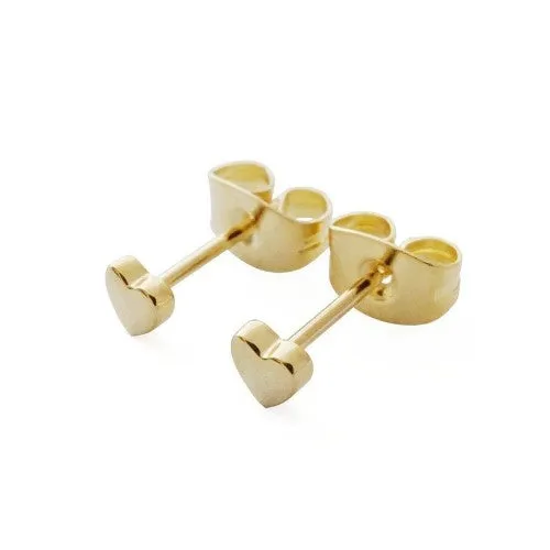 Heart Stud Earrings - Gold