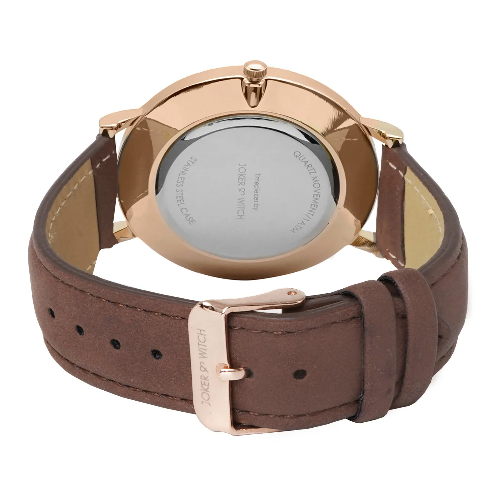 Hope White Dial Brown Strap Watch