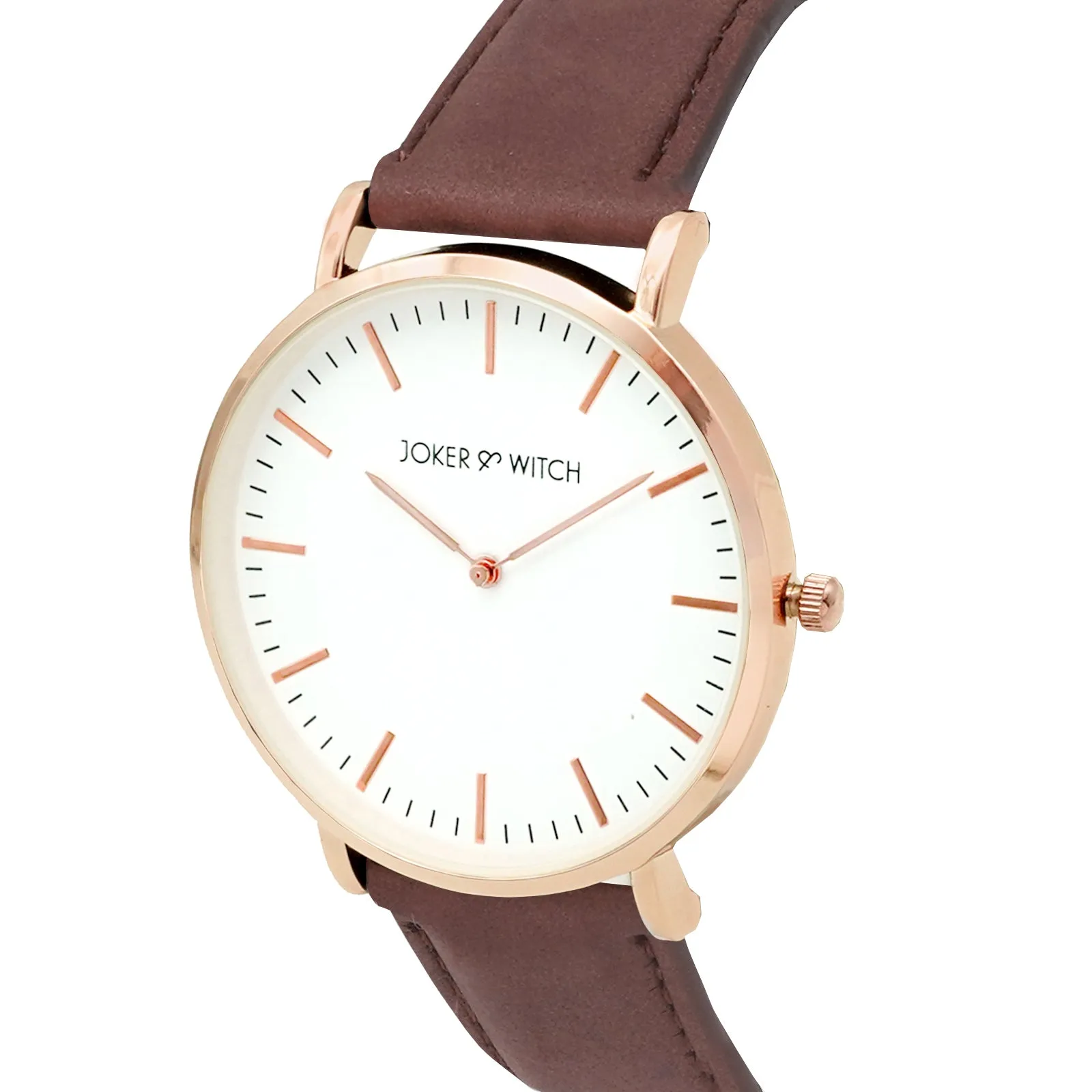 Hope White Dial Brown Strap Watch