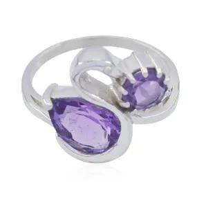 India Gemstone Amethyst 925 Sterling Silver Rings Elite Jewelry