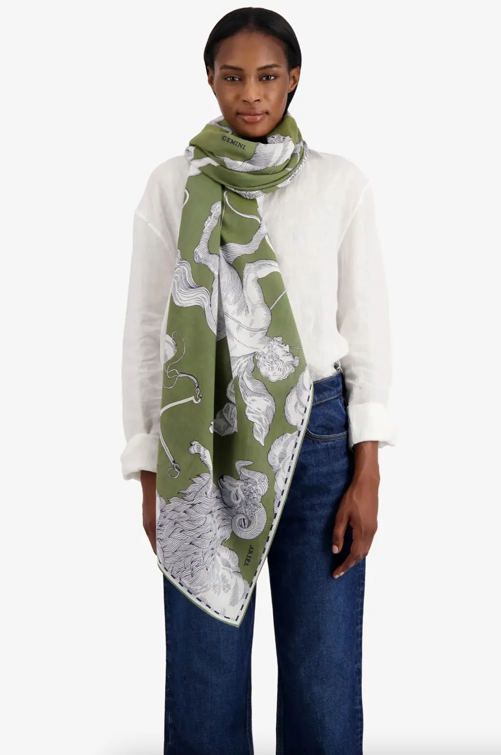 INOUI EDITIONS - 100 Astrologie Scarf in Khaki