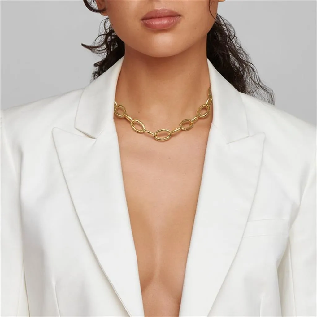 IPPOLITA Classico Short Hammered Bastille Mini Link Necklace