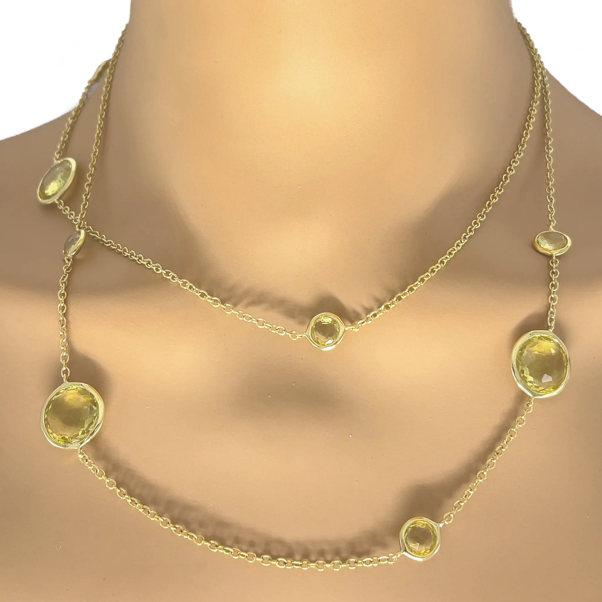 Ippolita Lollitini Rock Candy Golden Citrine Long Necklace in 18k Yellow Gold