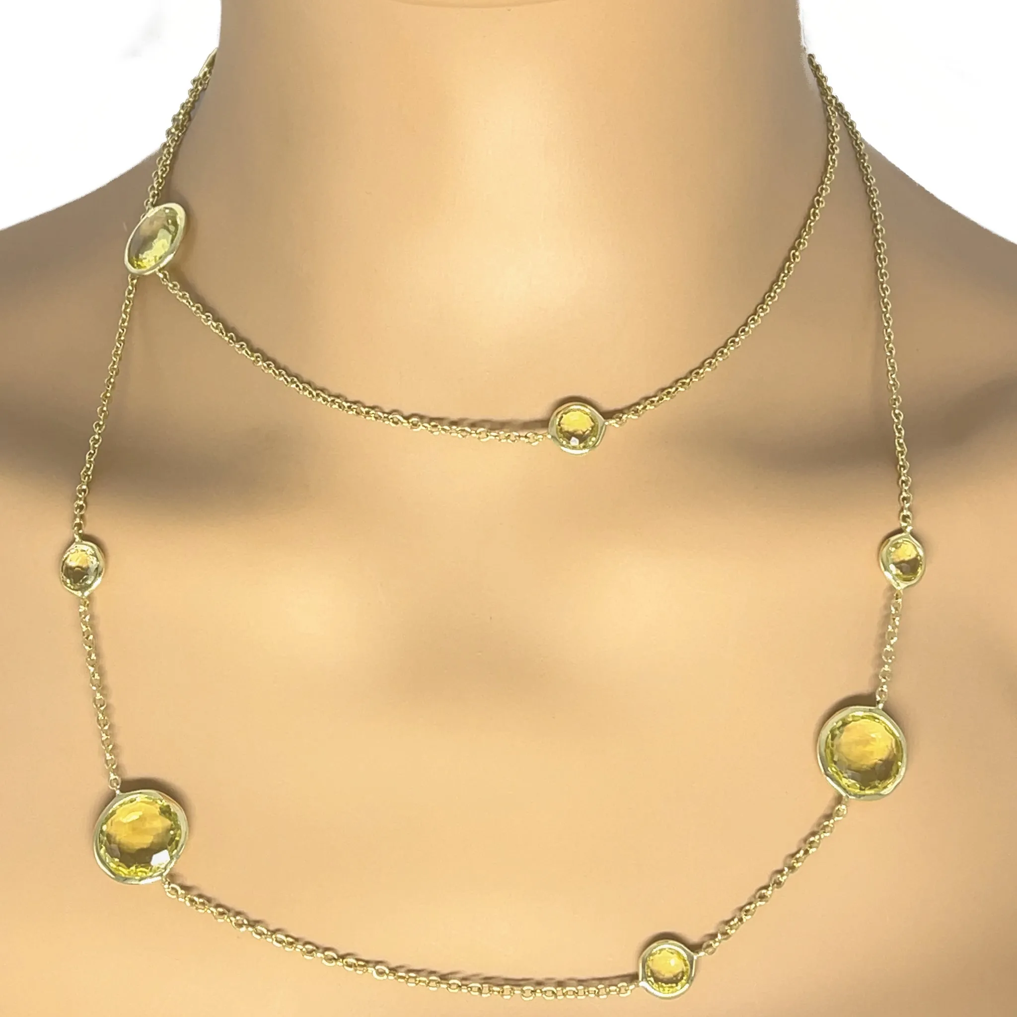 Ippolita Lollitini Rock Candy Golden Citrine Long Necklace in 18k Yellow Gold