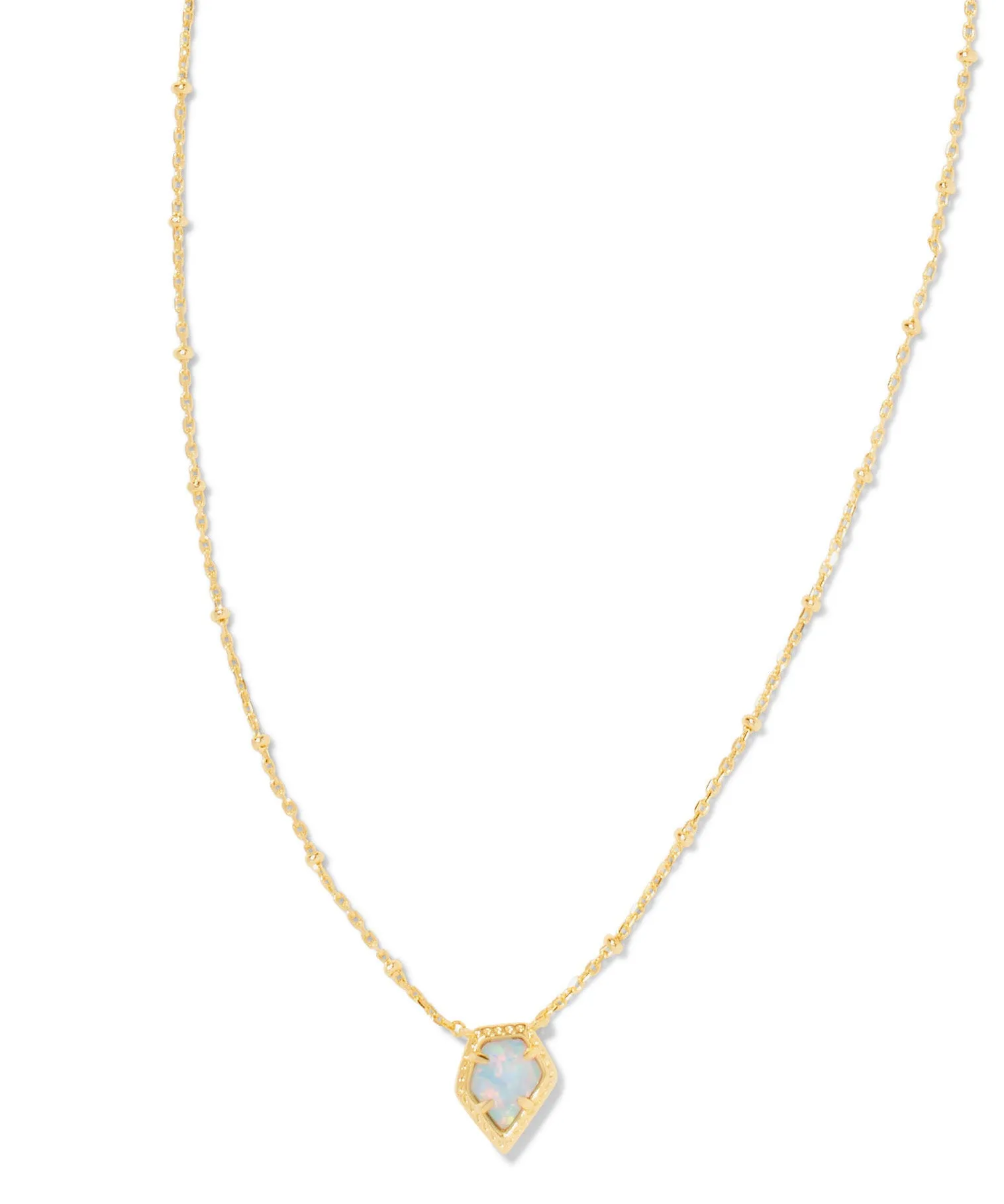 Kendra Scott Framed Tess Satellite Short Pendant Necklace - Light Blue, Rose Pink OR Iridescent Drusy