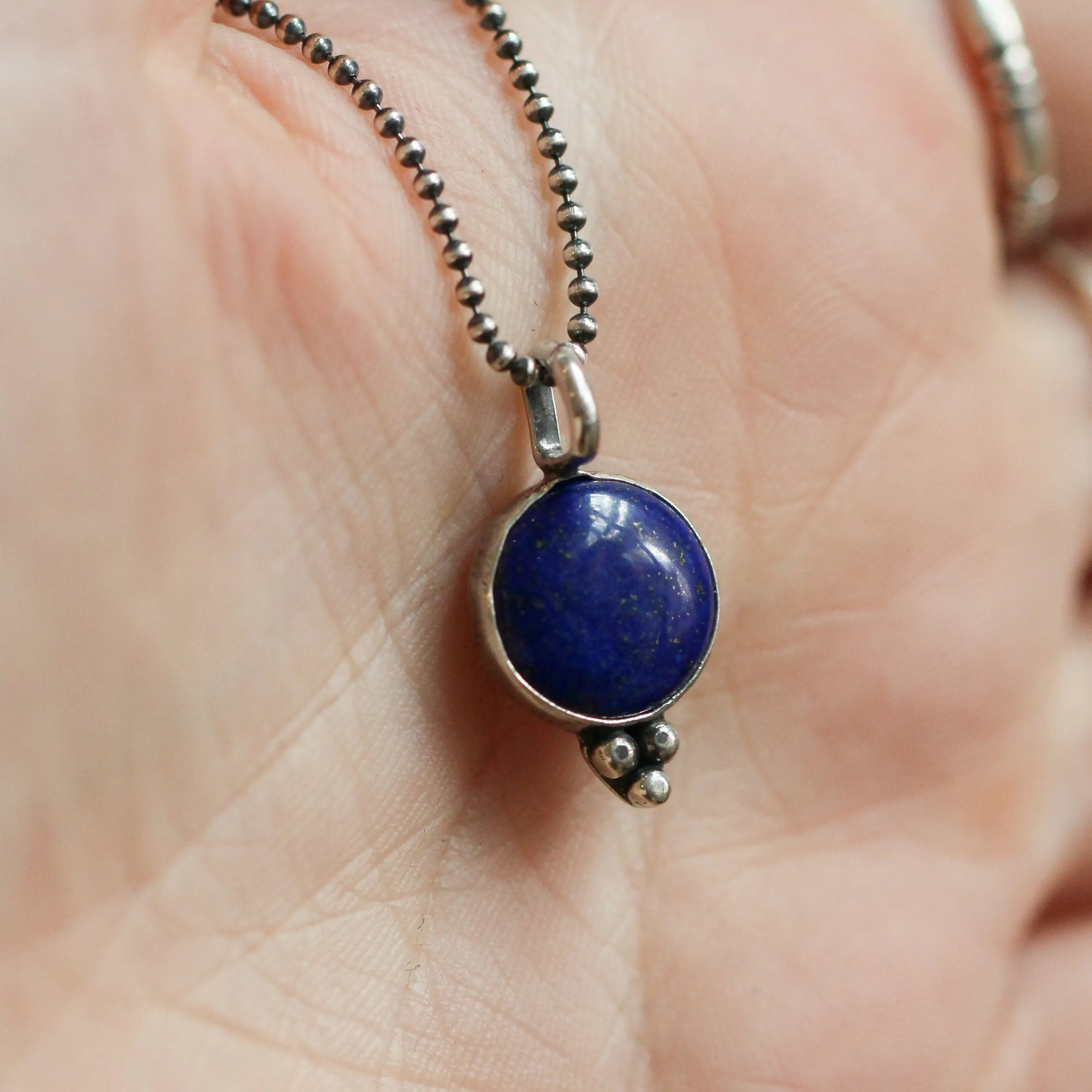 Lapis Sweetheart Pendant - Lapis Lazuli Necklace - Silversmith Pendant - Lapis Pendant