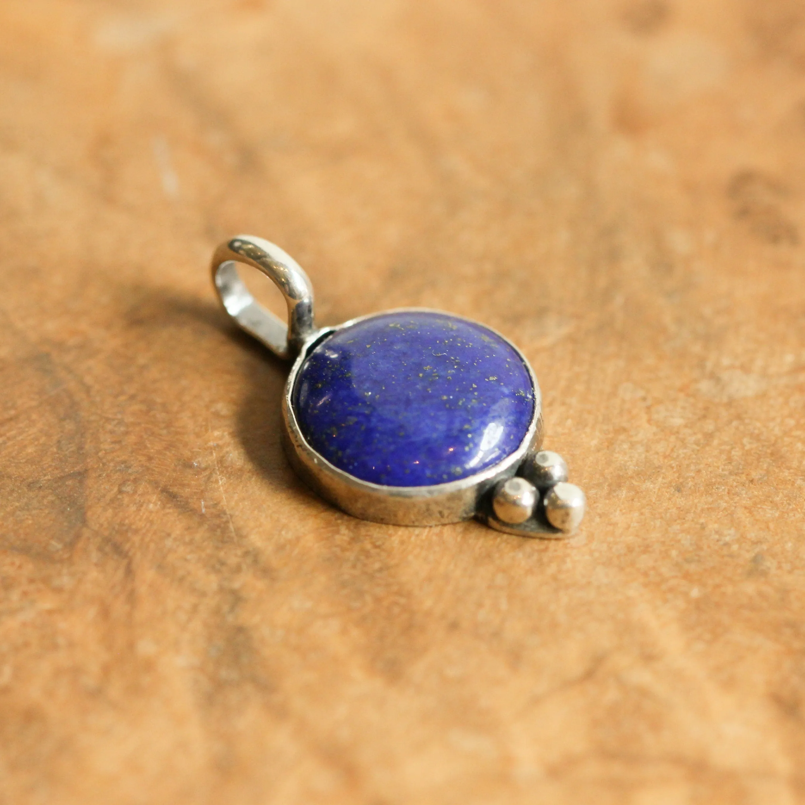 Lapis Sweetheart Pendant - Lapis Lazuli Necklace - Silversmith Pendant - Lapis Pendant