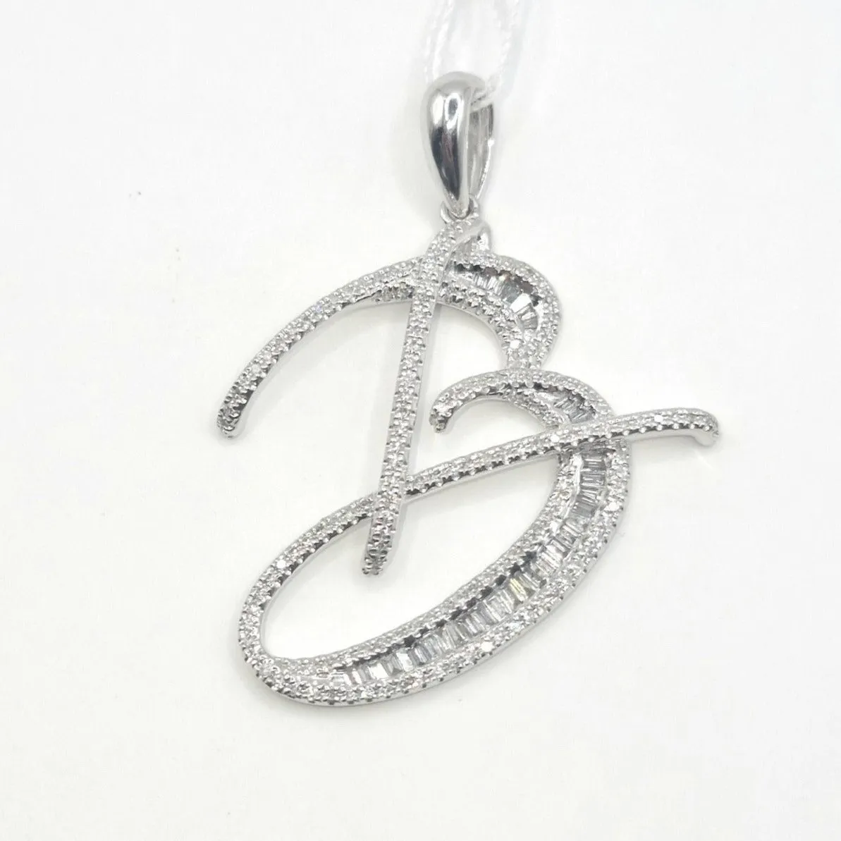 Letter B Diamond Pendant 14K