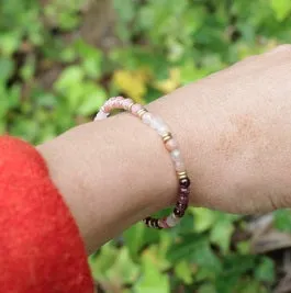 Love and Self Love - Red Garnet and Rose Quartz Wrist Energy Mala Bracelet