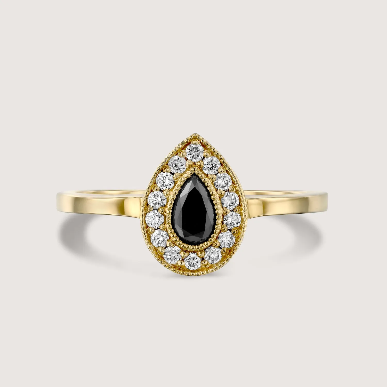 Luna Gold Ring Black Diamond