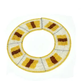 Maasai Disc Beaded Bangle 06 - Bronze, Gold and Silver