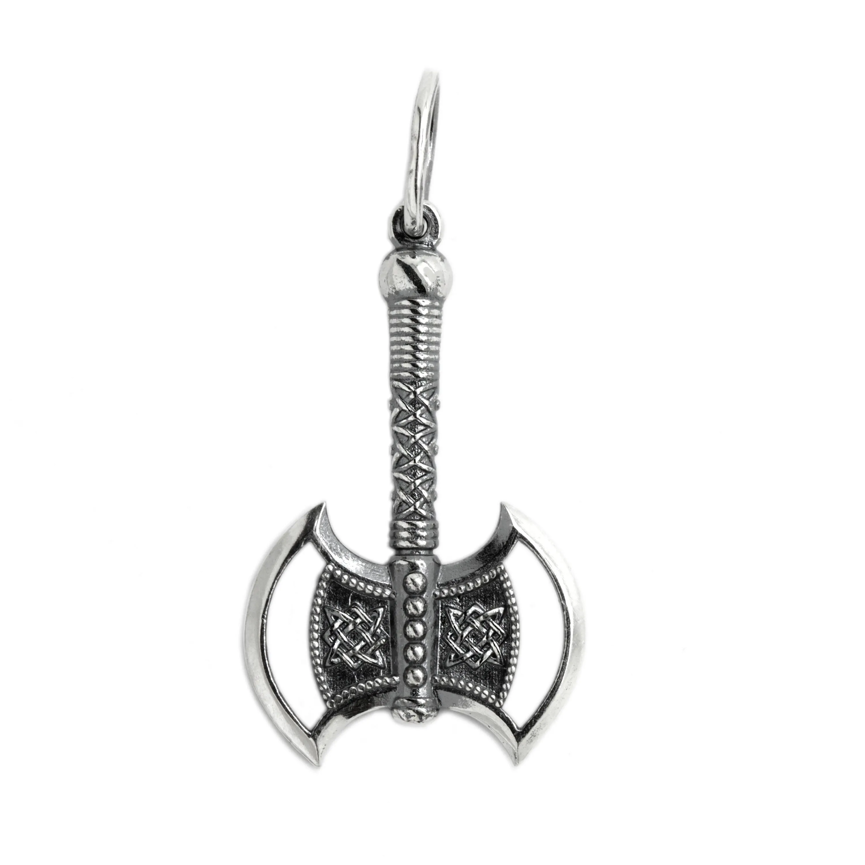 Mens Viking Axe Svarog Sign Pendant Silver 925