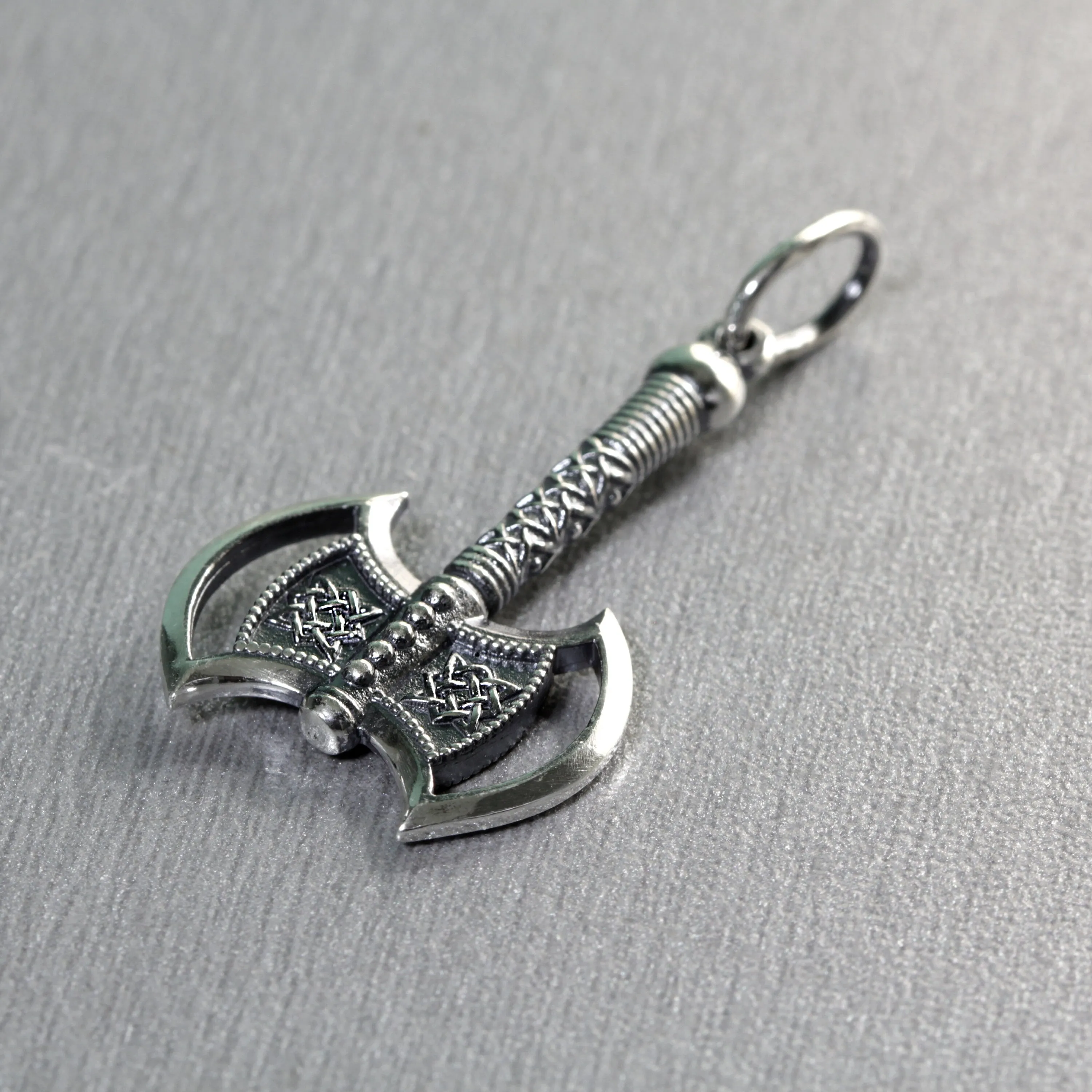 Mens Viking Axe Svarog Sign Pendant Silver 925