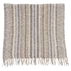 Missoni Brown Multicolor Zig Zag Crochet Knit Fringed Scarf