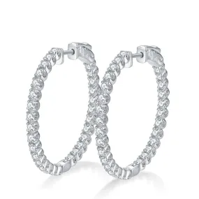 Moissanite 925 Sterling Silver Hoop Earrings