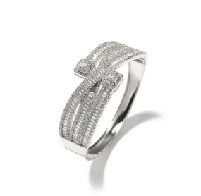 Multi-Row Overlapped Diamond Bangle