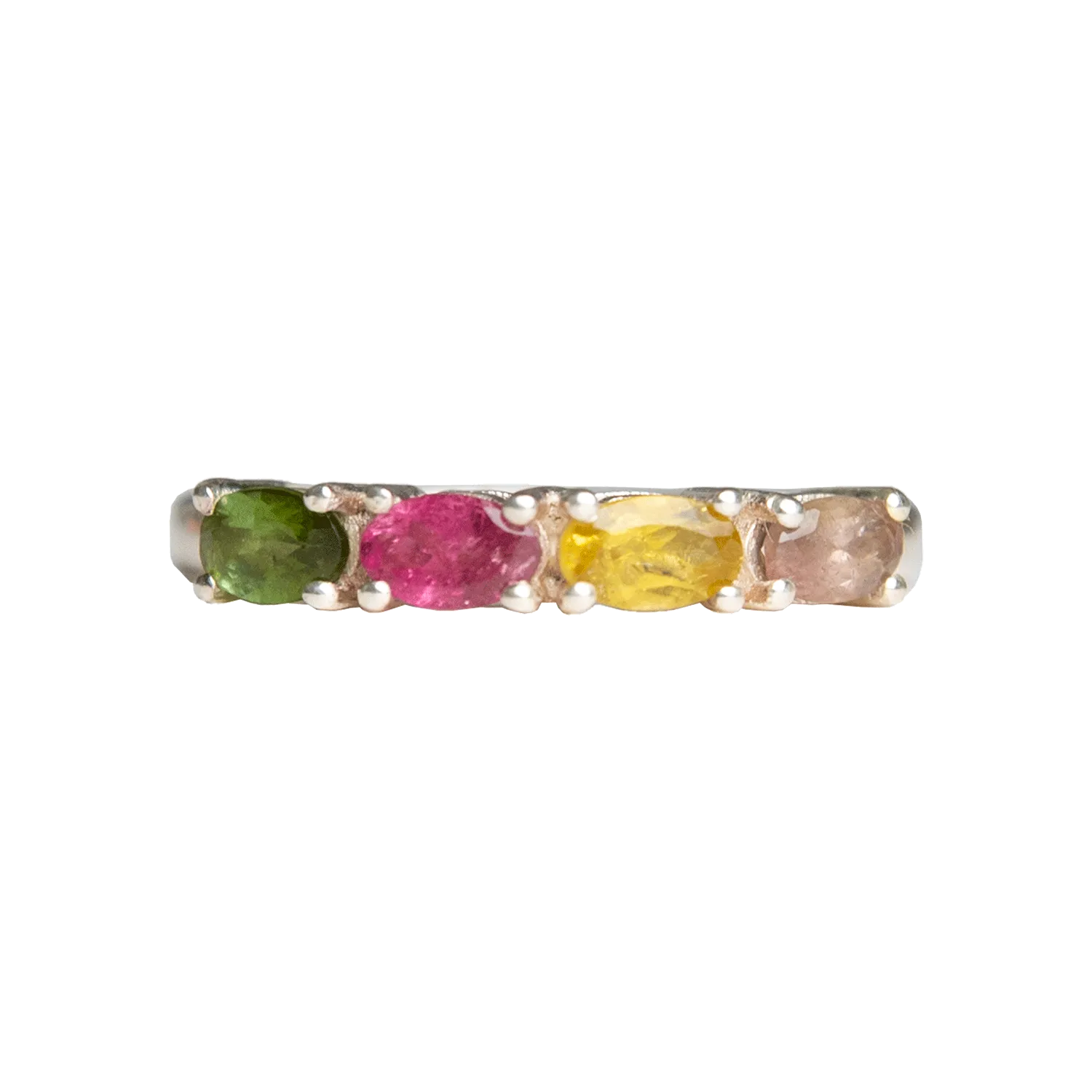 Multi Tourmaline 4-Stone Faceted Ring