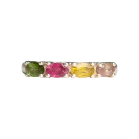 Multi Tourmaline 4-Stone Faceted Ring