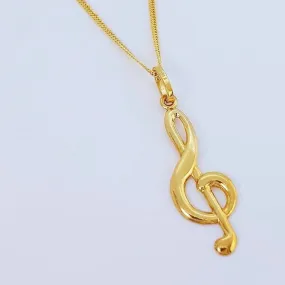 Music Note Women's Necklace 18K Gold