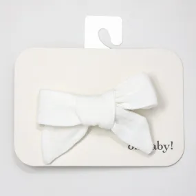 oh baby! School Girl Bow Linen Hair Clip Medium - Cream