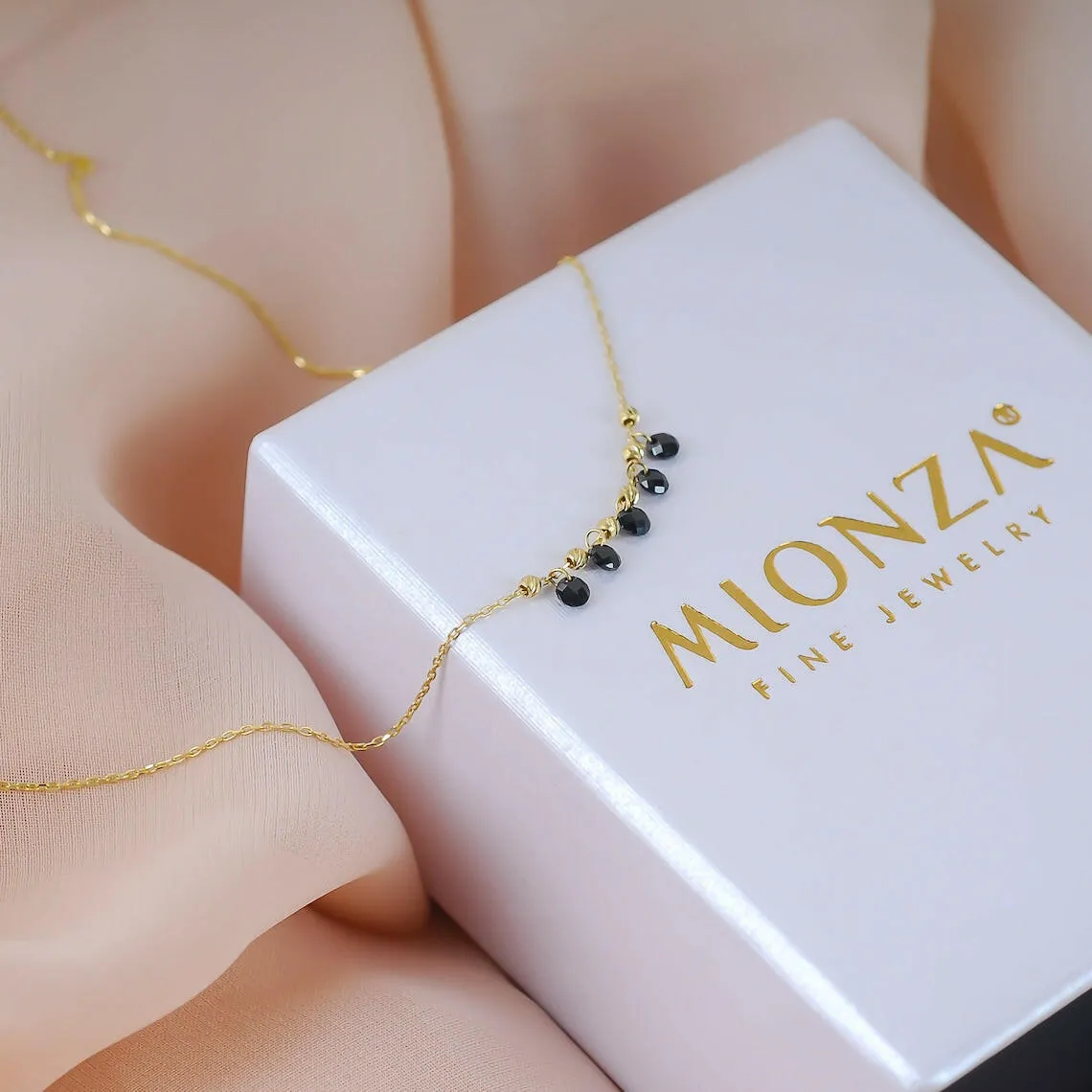 Onyx Necklace | 14K Solid Gold