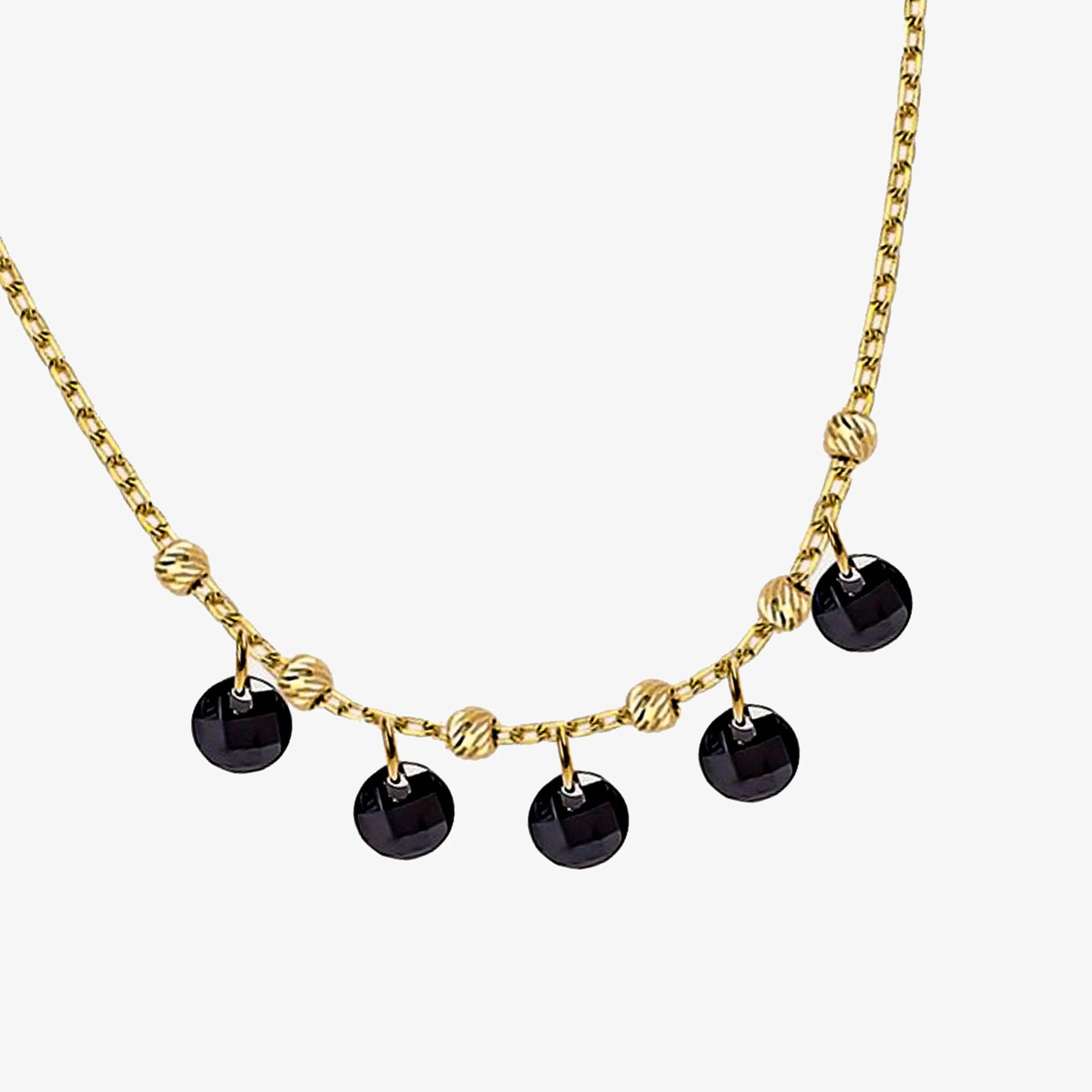 Onyx Necklace | 14K Solid Gold