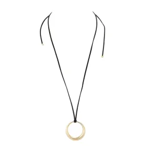 Open Metal Circle Pendant Long Necklace