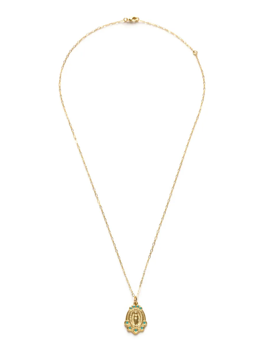 Our Lady Mary Medallion Necklace by Amano Studio