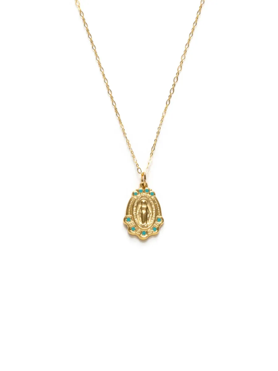 Our Lady Mary Medallion Necklace by Amano Studio