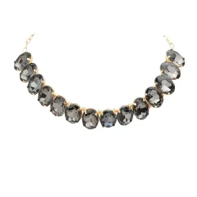 Oval Stone Evening Necklace