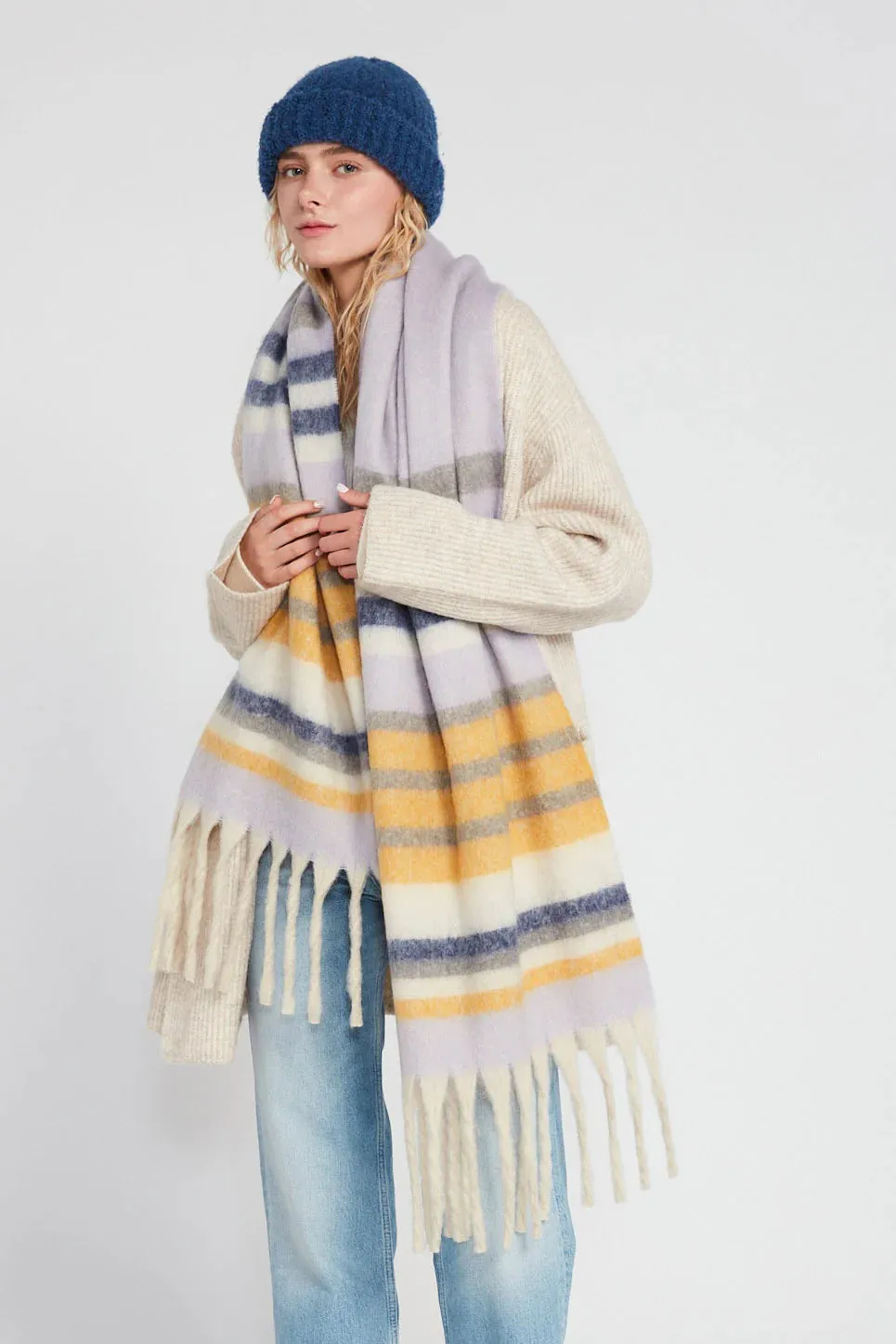 Pastel Stripe Grunge Scarf