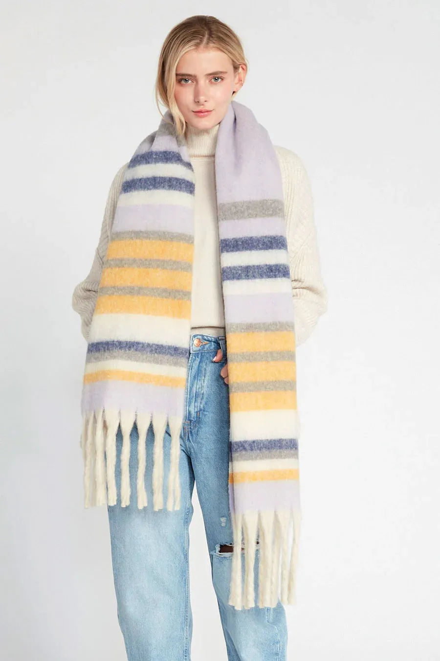 Pastel Stripe Grunge Scarf