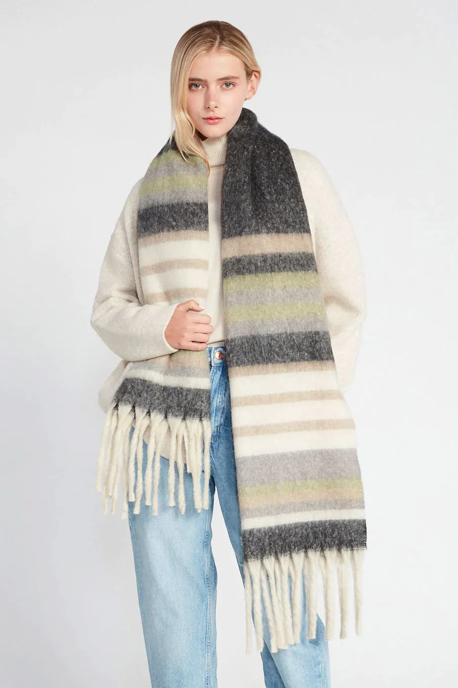 Pastel Stripe Grunge Scarf