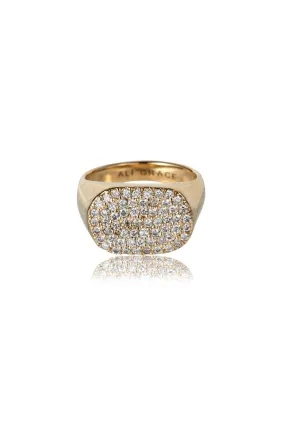 Pavé Diamond Signet Ring