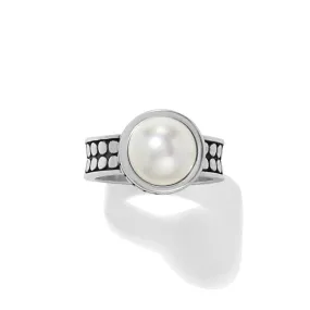 Pebble Dot Pearl Wide Band Ring